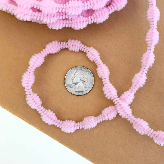 Tiny 3/8" Bump Chenille for Retro Crafts in Pale Pink ~ 1 yd.